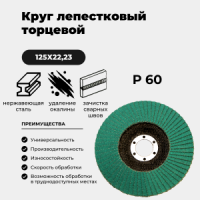 Круги зачистные лепестковые торцевые КЛТ1 125х22,23 YS588 P60